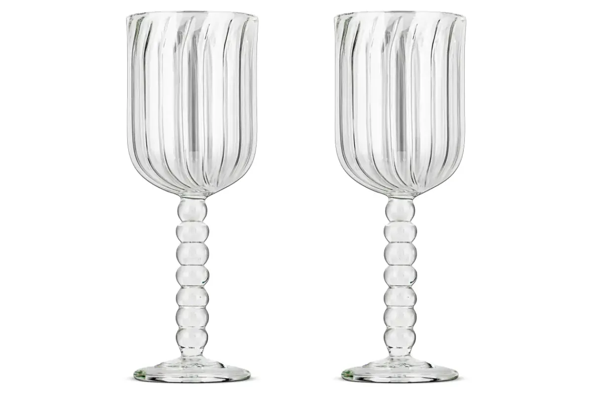 Entertaining Glasses|Wine & Champagne Glasses^Nkuku Santosa Wine Glass - Clear (Set of 2)