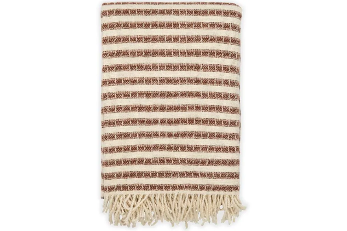 Bedroom Textiles|Blankets & Throws^Nkuku Sanval Wool Throw - Burgandy One Size