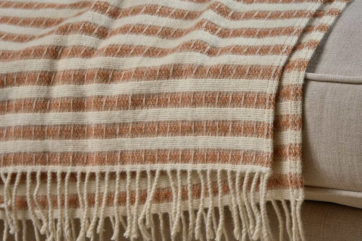 Bedroom Textiles|Blankets & Throws^Nkuku Sanval Wool Throw - Rust
