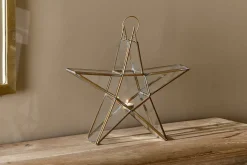 Lanterns|Candles & Candleholders^Nkuku Sanwi Standing Star Brass