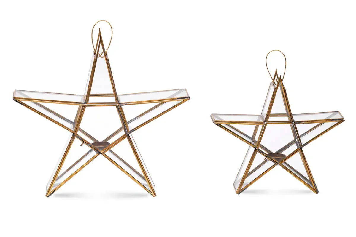 Lanterns|Candles & Candleholders^Nkuku Sanwi Standing Star Brass