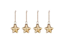 Baubles & Tree Decorations|Shades Of Nature^Nkuku Sardi Star Baubles - (Set of 4) Gold