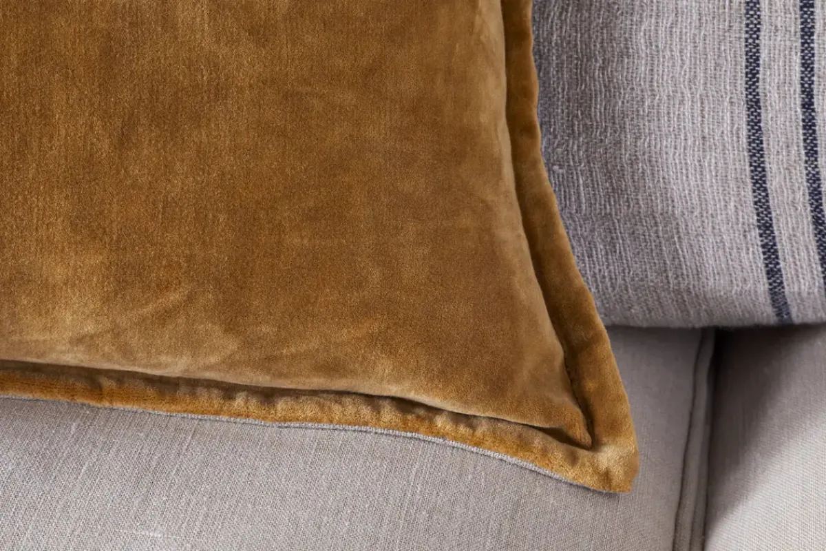 Bedroom Textiles|Cushions^Nkuku Sela Velvet Cushion Cover - Ochre