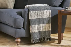 Bedroom Textiles|Blankets & Throws^Nkuku Shal Cotton Throw - Black & Off White