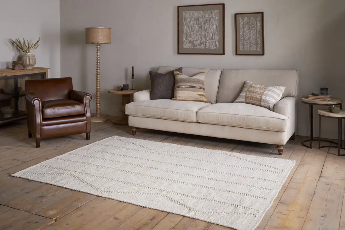 Rugs^Nkuku Shanti Wool & Cotton Rug - Natural