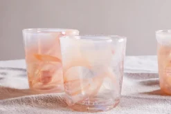 Tumblers^Nkuku Shirali Marble Swirl Tumbler - Apricot (Set of 4)