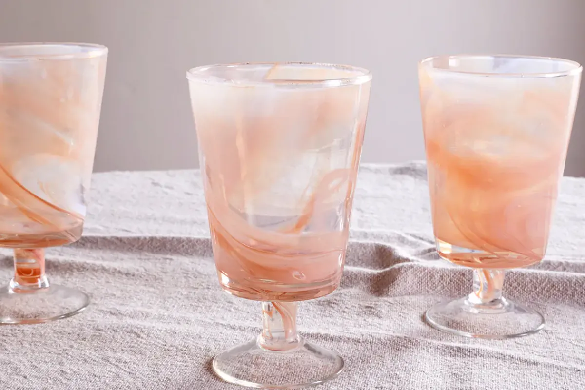 Wine & Champagne Glasses^Nkuku Shirali Marble Swirl Wine Glass - Apricot - (Set of 4)