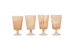 Wine & Champagne Glasses^Nkuku Shirali Marble Swirl Wine Glass - Apricot - (Set of 4)