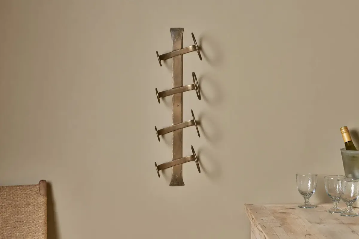 Kitchen Storage|Wine Racks^Nkuku Shray Iron Wine Rack - Antique Brass