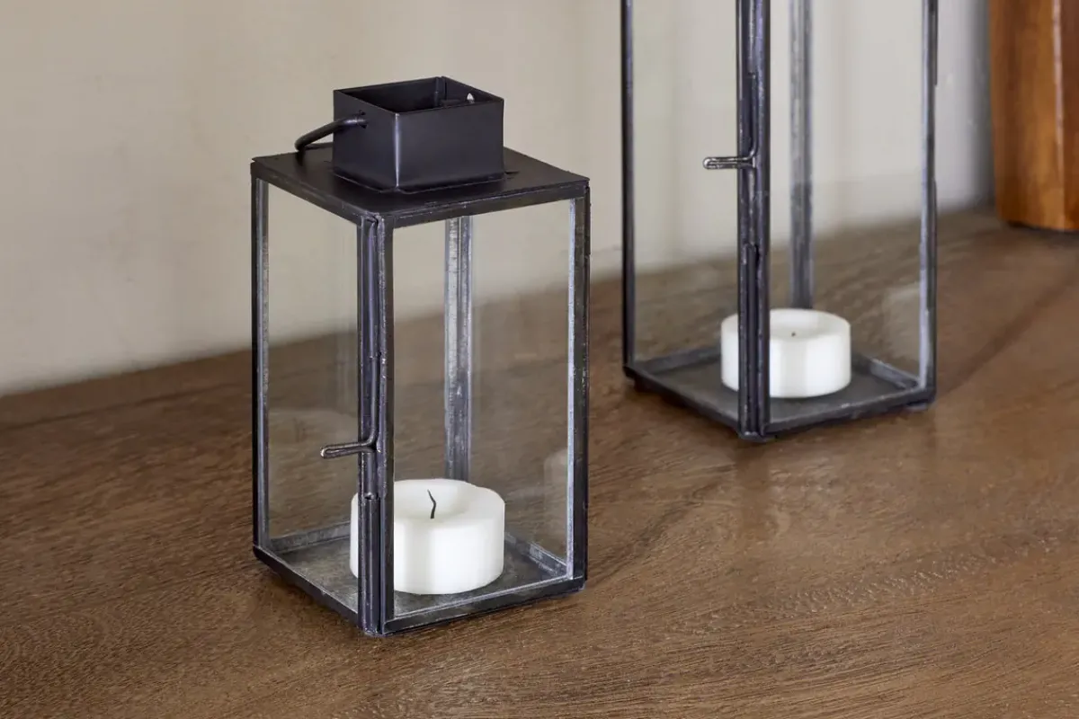 Desk Accessories|Lanterns^Nkuku Sia Mini Table Lantern - Black