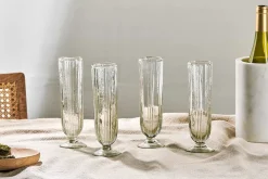 Entertaining Glasses|Wine & Champagne Glasses^Nkuku Sigiri Champagne Glass - Clear - (Set of 4)