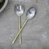 Serving Cutlery|Cutlery^Nkuku Sirkali Salad Server Set - Brushed Gold (Set of 2)