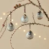 Baubles & Tree Decorations^Nkuku Sohni Shell Baubles - Gold & Cream - (Set of 4)