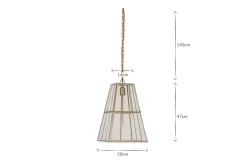 Statement Lighting|Pendant Lighting^Nkuku Solan Glass Lantern Pendant - Clear & Antique Brass