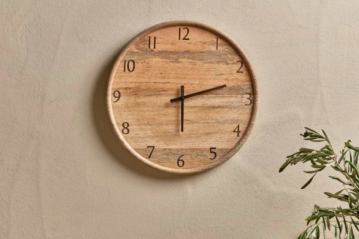Decorative Home Accessories|Clocks^Nkuku Som Mango Wood Clock - Natural