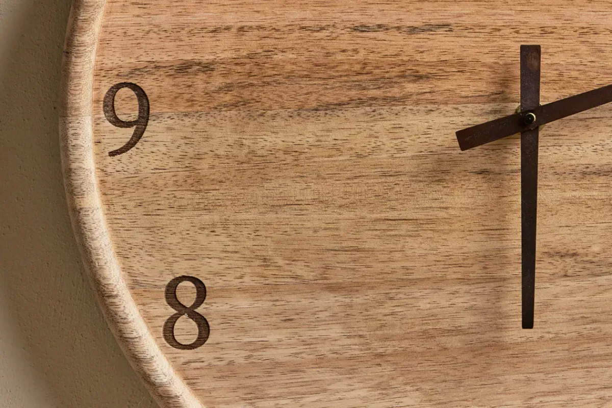 Decorative Home Accessories|Clocks^Nkuku Som Mango Wood Clock - Natural