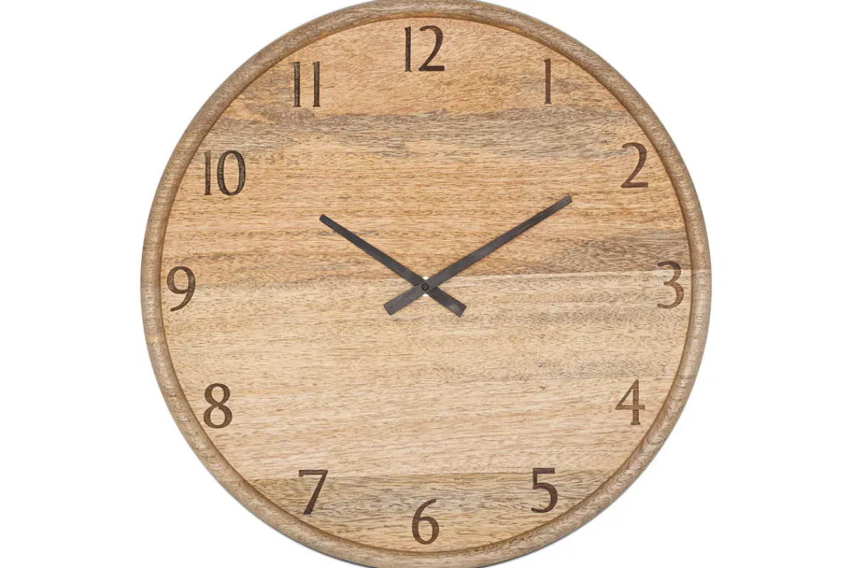 Decorative Home Accessories|Clocks^Nkuku Som Mango Wood Clock - Natural