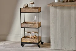 Pantry|Kitchen Storage^Nkuku Soma Mango Wood Storage Trolley