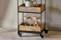 Pantry|Kitchen Storage^Nkuku Soma Mango Wood Storage Trolley