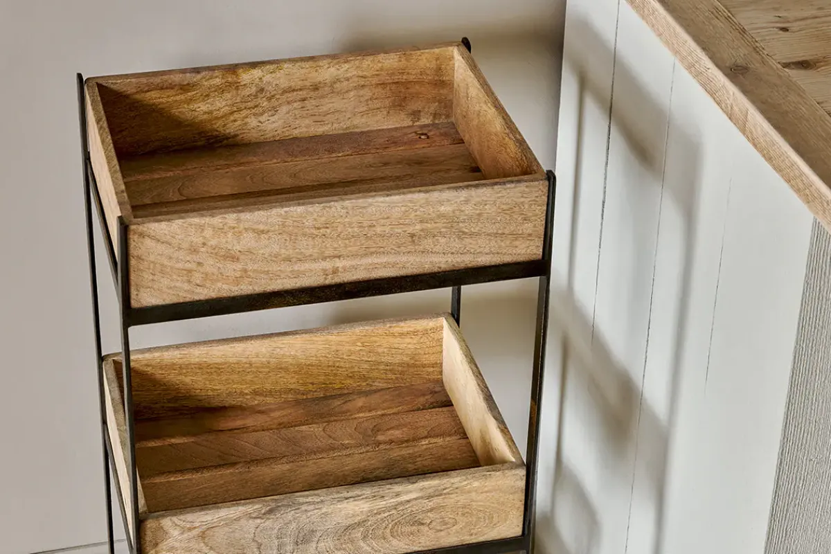 Pantry|Kitchen Storage^Nkuku Soma Mango Wood Storage Trolley