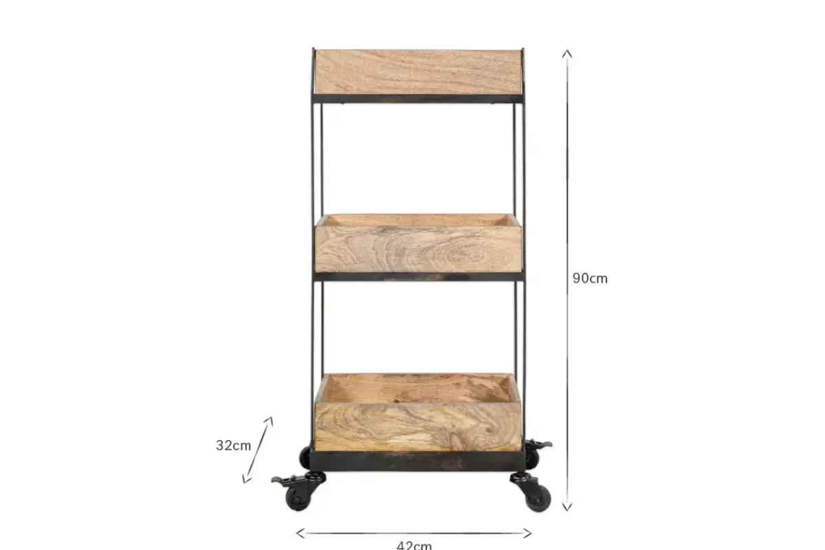 Pantry|Kitchen Storage^Nkuku Soma Mango Wood Storage Trolley
