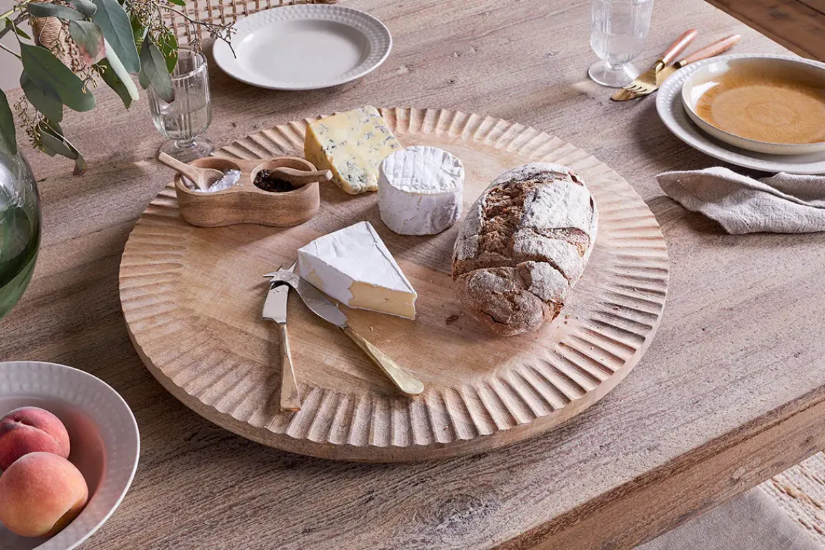 Trays & Platters|Chopping Boards^Nkuku Soria Mango Wood Lazy Susan - Natural