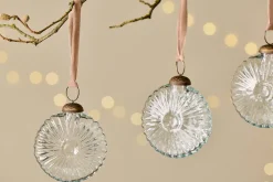 Baubles & Tree Decorations^Nkuku Sundara Baubles - Clear - (Set of 4)