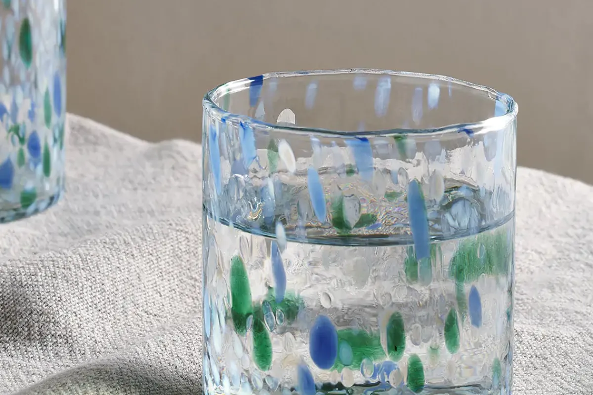 Everyday Glassware|Tumblers^Nkuku Taja Tumbler - Sea Blue (Set of 4)