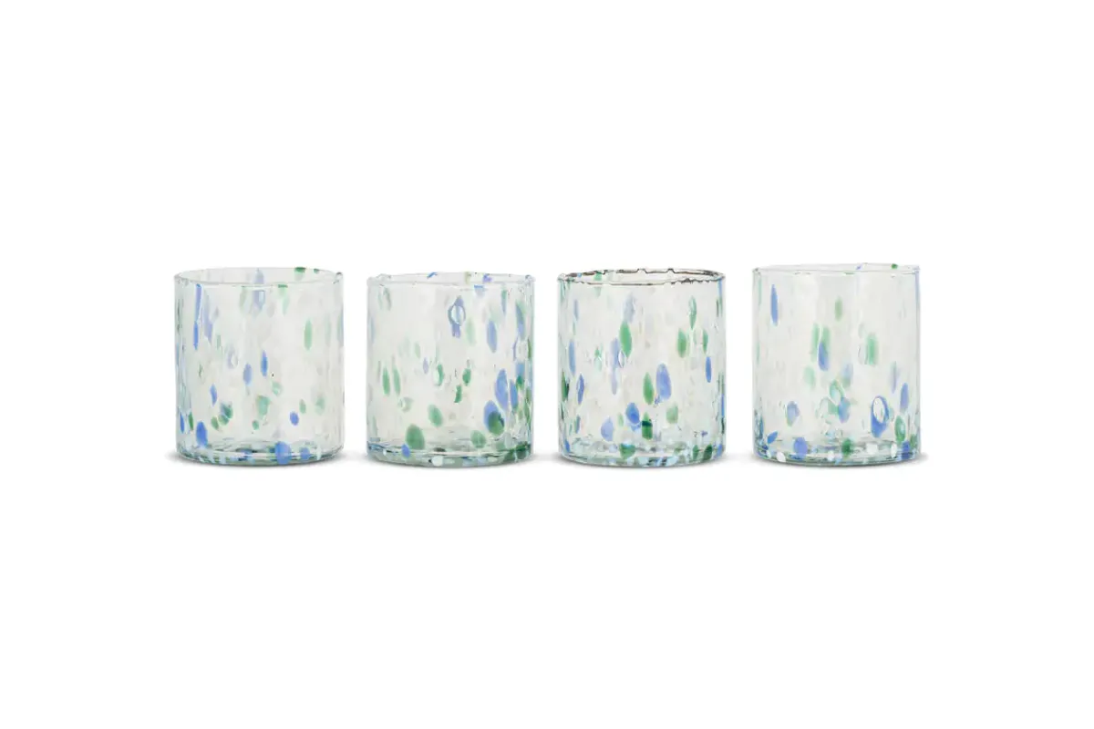Everyday Glassware|Tumblers^Nkuku Taja Tumbler - Sea Blue (Set of 4)