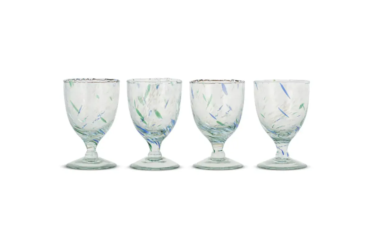 Entertaining Glasses|Wine & Champagne Glasses^Nkuku Taja Wine Glass - Sea Blue (Set of 4)