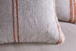 Bedroom Textiles|Cushions^Nkuku Tajana Linen Stripe Cushion Cover - Rust