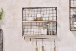 Pantry|Kitchen Storage^Nkuku Tamba Shelf with Hooks