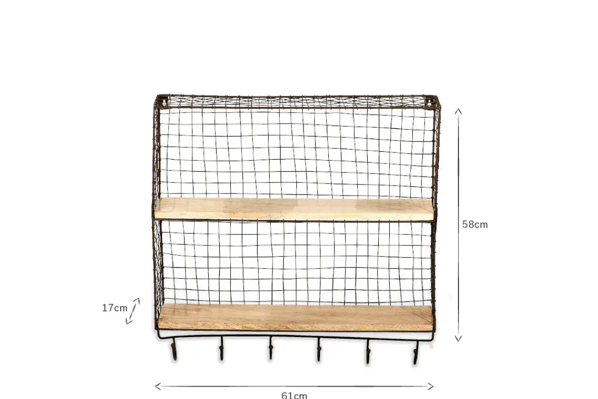 Pantry|Kitchen Storage^Nkuku Tamba Shelf with Hooks