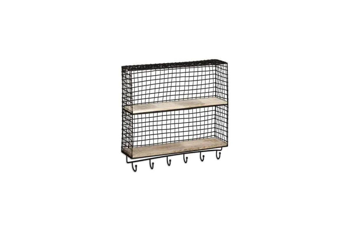 Pantry|Kitchen Storage^Nkuku Tamba Shelf with Hooks