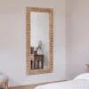 Full Length Mirrors|Wall Mirrors^Nkuku Tannir Carved Mango Wood Mirror - Natural