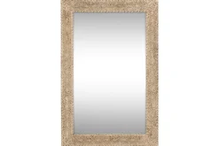 Decorative Home Accessories|Wall Mirrors^Nkuku Tannir Mango Wood Carved Mirror - Natural
