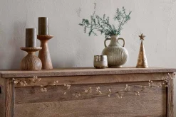Wreaths & Garlands|New Christmas^Nkuku Tanu Mango Wood Beaded Garland - Brass & Natural