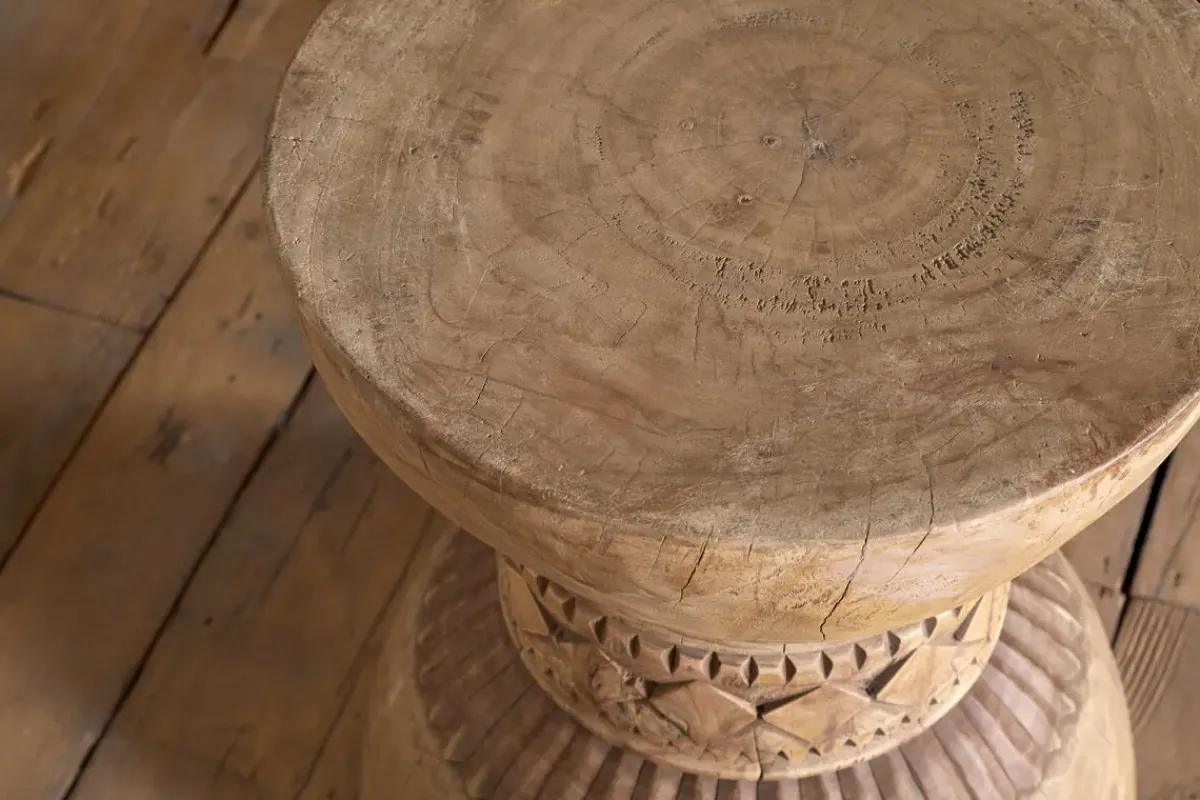 Living|Side Tables^Nkuku Taru Carved Side Table - Natural