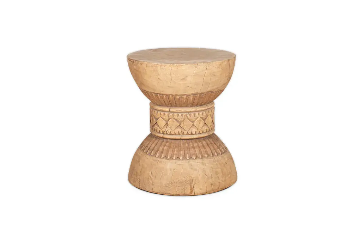 Living|Side Tables^Nkuku Taru Carved Side Table - Natural