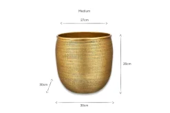 Decorative Home Accessories|Garden Planters^Nkuku Tembesi Etched Planter - Antique Brass