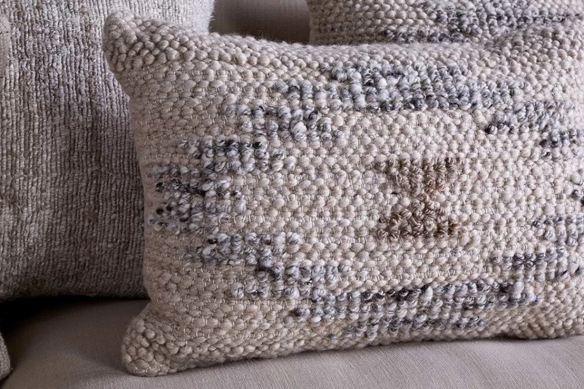Bedroom Textiles|Cushions^Nkuku Tendai Cotton & Wool Cushion Cover - Natural