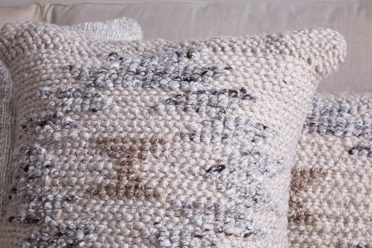 Bedroom Textiles|Cushions^Nkuku Tendai Cotton & Wool Cushion Cover - Natural
