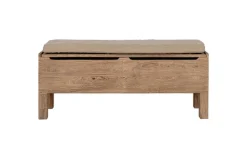 Hallway & Bootroom|Storage & Shelving^Nkuku Teni Reclaimed Wood Storage Bench with Upholstered Linen Cushion - Natural