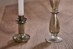 Decorative Home Accessories|Fireside^Nkuku Tharad Recycled Glass Candle Holder - Smoke Lustre