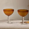 Barware|Entertaining Glasses^Nkuku Thimma Champagne Coupe - Amber (Set of 2)