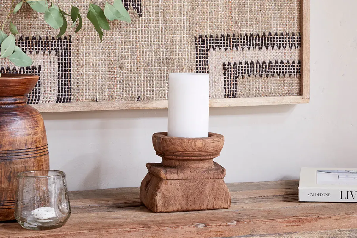 Decorative Home Accessories|Candlesticks^Nkuku Thoko Reclaimed Square Candlestick - Dark Stain