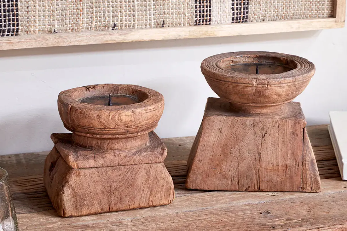Decorative Home Accessories|Candlesticks^Nkuku Thoko Reclaimed Square Candlestick - Dark Stain