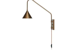 Wall Lights|Wall & Spot Lights^Nkuku Thottam Swing Arm Wall Lamp - Antique Brass