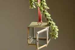 Bright Christmas|Baubles & Tree Decorations^Nkuku Tiny Kiko Box Decorations (Set of 2) - Antique Brass