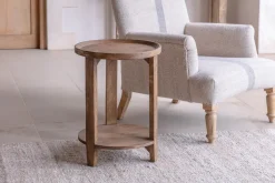 Living|Side Tables^Nkuku Triveni Mango Wood Side Table - Walnut Stain